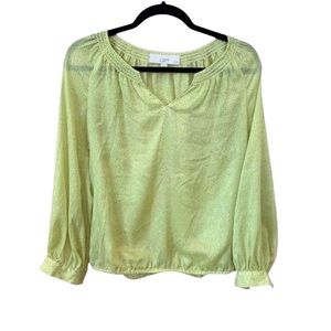 LOFT Yellow Dotted Blouse